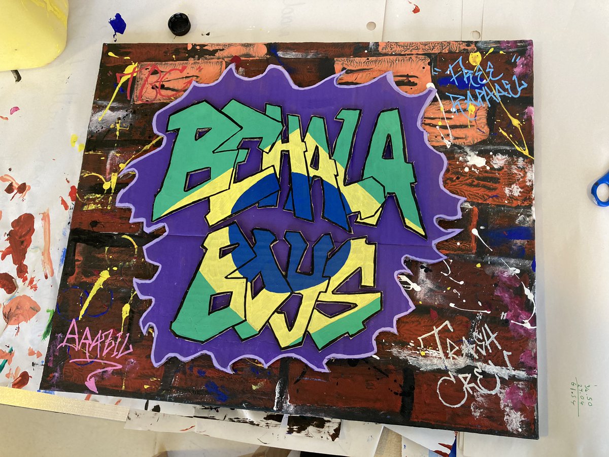 Willow (@willow_foxfield) on Twitter photo Here’s a sneak preview of y6’s display with our art outcome, focusing on Brazilian street art. We used printing to create the brick wall and paint pens for the graffiti in a style and medium influenced by the streets of Brazil. <a href="/IPAT_Edu/">The Inspire Partnership</a> <a href="/foxfield/">FoxfieldPrimary</a> <a href="/ElmFoxfield/">Elm - Foxfield</a> <a href="/BeechFoxfield/">Beech</a> Here’s a sneak preview of y6’s display with our art outcome, focusing on Brazilian street art. We used printing to create the brick wall and paint pens for the graffiti in a style and medium influenced by the streets of Brazil. <a href="/IPAT_Edu/">The Inspire Partnership</a> <a href="/foxfield/">FoxfieldPrimary</a> <a href="/ElmFoxfield/">Elm - Foxfield</a> <a href="/BeechFoxfield/">Beech</a>