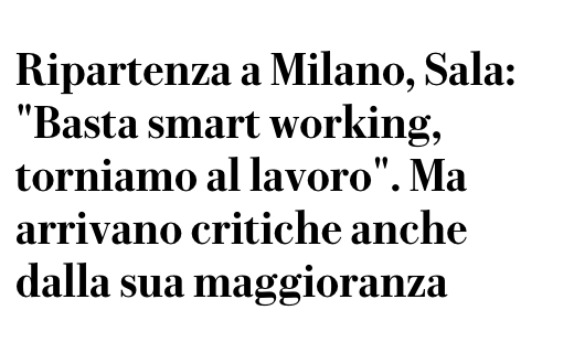 giuvannuzzo's tweet photo. A Milano al via #smartworking tutti venerdì con gli #SmartFridays in ottica di risparmio energetico. Sono lontani i tempi in cui il Sindaco diceva "Basta smart working torniamo a lavoro" (come se in smart working non si lavorasse) https://t.co/6OCN7WtCqk