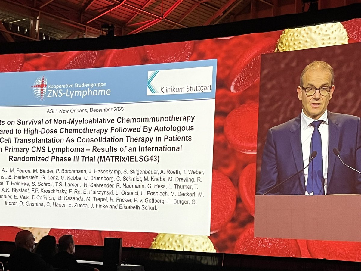 <a href="/GeraldIllerhaus/">Gerald Illerhaus</a> IELSG43 data - underscoring superiority of TT/BCNU ASCT as highly effective consolidation following MATRix remission induction. Key unmet need remains wrt early events &amp; failure to reach ASCT; 🇩🇪 🏴󠁧󠁢󠁥󠁮󠁧󠁿 🇮🇹 OptiMATE Ph3 aiming to optimise <a href="/LizSchorb/">Elisabeth Schorb</a> <a href="/CwynKate/">Kate Cwynarski</a>