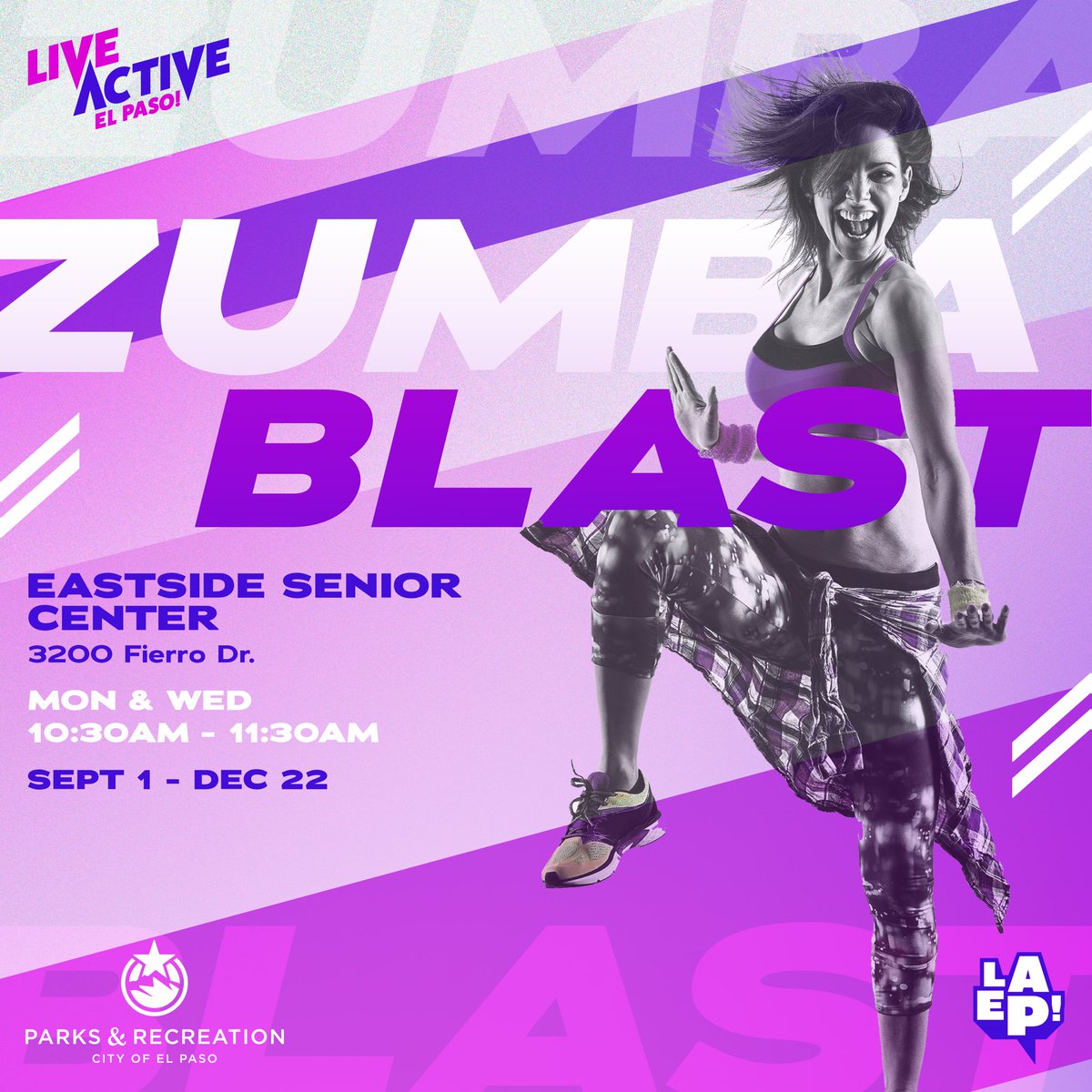 LiveActiveEP's tweet photo. Check out these Latin Dance Cardio and Zumba classes, every Monday and Wednesday through Dec 22! #LiveActiveEP https://t.co/bya3BVUUbU