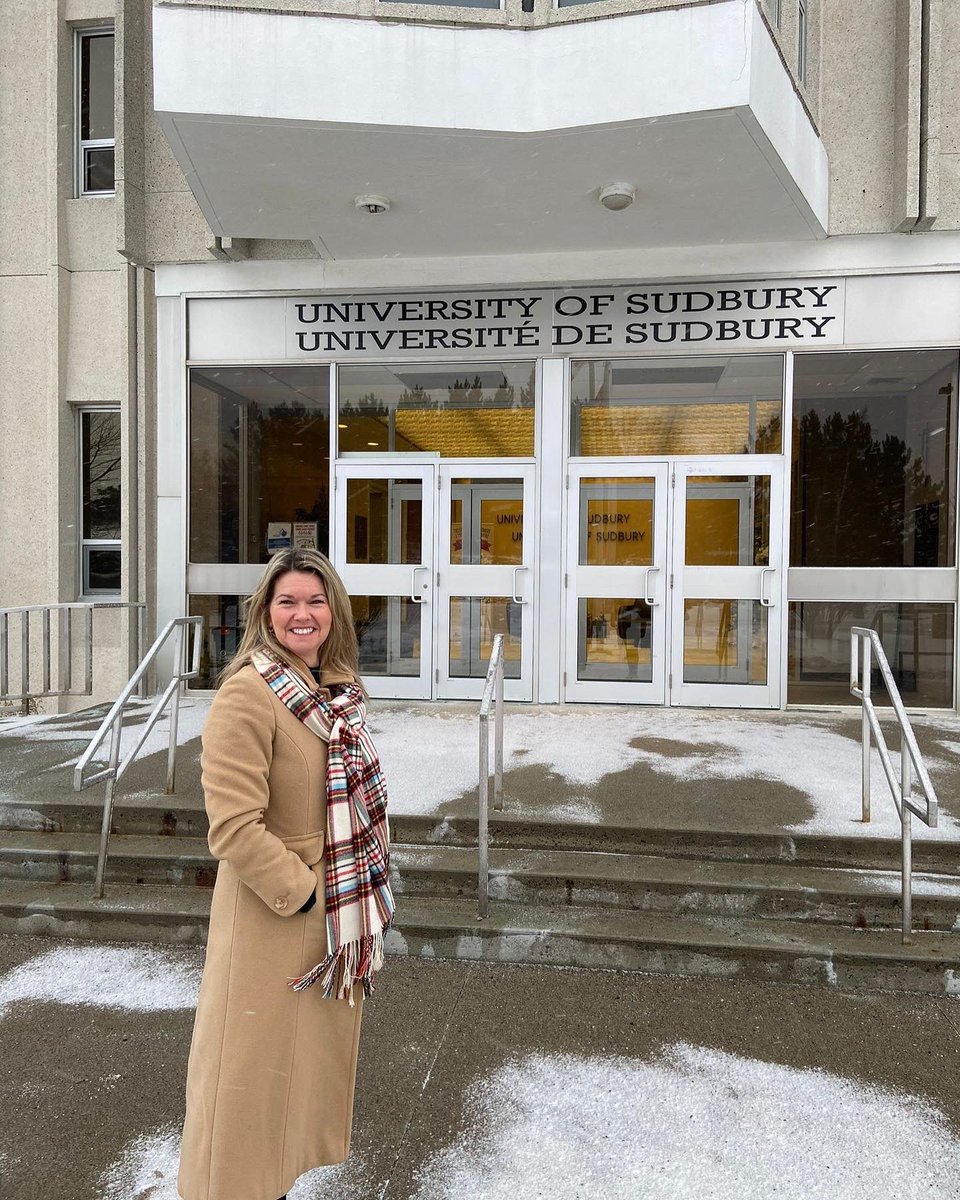 JillDunlop1's tweet photo. Thank you President Serge Miville for the warm welcome to @UdeSudbury, a proud Sudbury institution with longstanding bilingual and tri-cultural traditions.

It was a pleasure to visit and tour the campus! Thanks for all that you do for #ONpse in the North. https://t.co/NfsrgQmVYM
