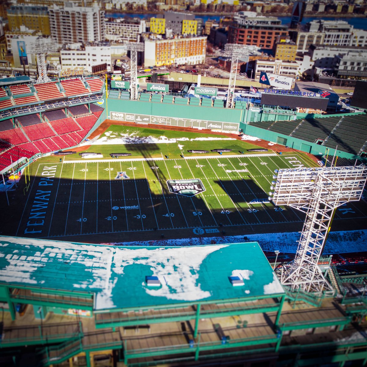 FenwayBowl's tweet photo. It's beginning to look a lot like football. 🏈 https://t.co/QRmMDoUp7l