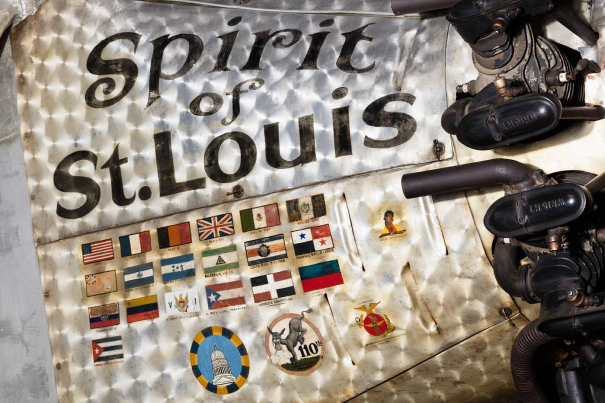 95 years ago today, Charles Lindbergh departed in 'Spirit of St. Louis' on a nonstop flight from DC to Mexico City on a Central and South American goodwill tour. Beginning in Mexico City, he painted flags of the countries he visited on the cowling of the aircraft. #AirSpacePhoto