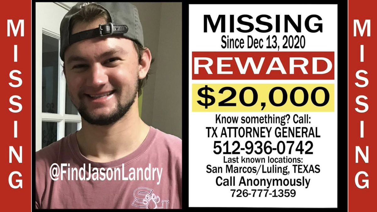 Matthew Seedorff on Twitter "2 YEARS MISSING December 13, 2020, Jason Landry left Texas State