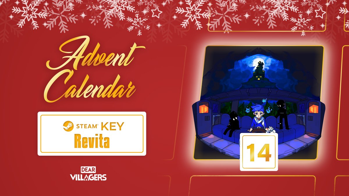 Open the 14th door to ascend an ominous clocktower &amp; get challenged by this fast paced twin-stick #roguelite platformer! 

Win a Steam Key of <a href="/RevitaGame/">Revita | OUT NOW</a>💙 (2.0 is coming soon 👀) 

✅ Follow @dearvillagers + <a href="/RevitaGame/">Revita | OUT NOW</a>
🔁 RT this post
⏳ Ends: December 15th 16:00 CET