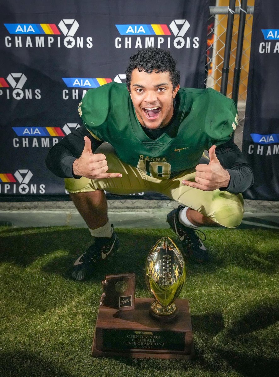 To Basha Bear Nation for being the best fan base week in week out, to my brothers that lined up every Friday with the same goal in mind, to the best coaching staff we could have ever asked for, to Mom and Dad for supporting me while I chase my dreams:

We did it!

🤙🏾