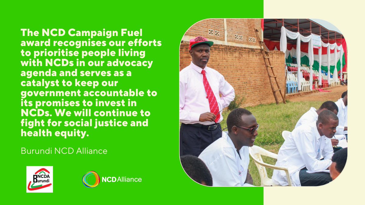 ncdalliance's tweet photo. 🎉 During the Global Week for Action @BurundiNcd mobilised civil society and communities for #NCD advocacy and awareness-raising

They held a conversation with journalists to discuss #NCDs &amp; stories of the NCD community. 

Well-deserved Fuel Award!

👉https://t.co/1MQ2sF1oNi https://t.co/FKwE0TJuZM