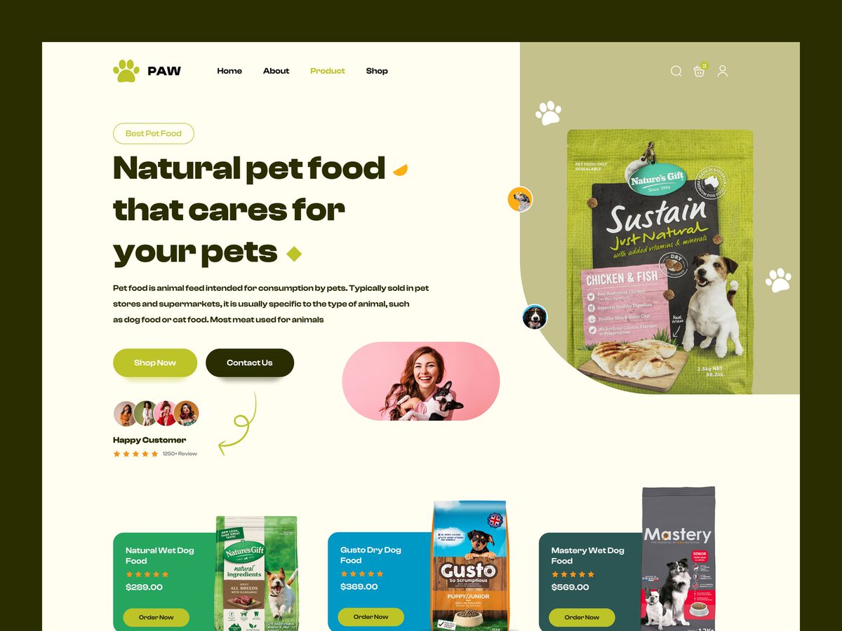 ui_uxwasif's tweet photo. Pet Food Shop Website Design.
.
Follow me: @uiuxwasif
Available for projects, DM for inquiry.
.
All comment and feedback will be appreciated!
.
#WebsiteBrainy #dailywebdesign #ui #uiux #dailydesign #petfood #websitedesign #freelancewebdesigner #petfoodshop #petcarewebsite https://t.co/axeJuJU96R