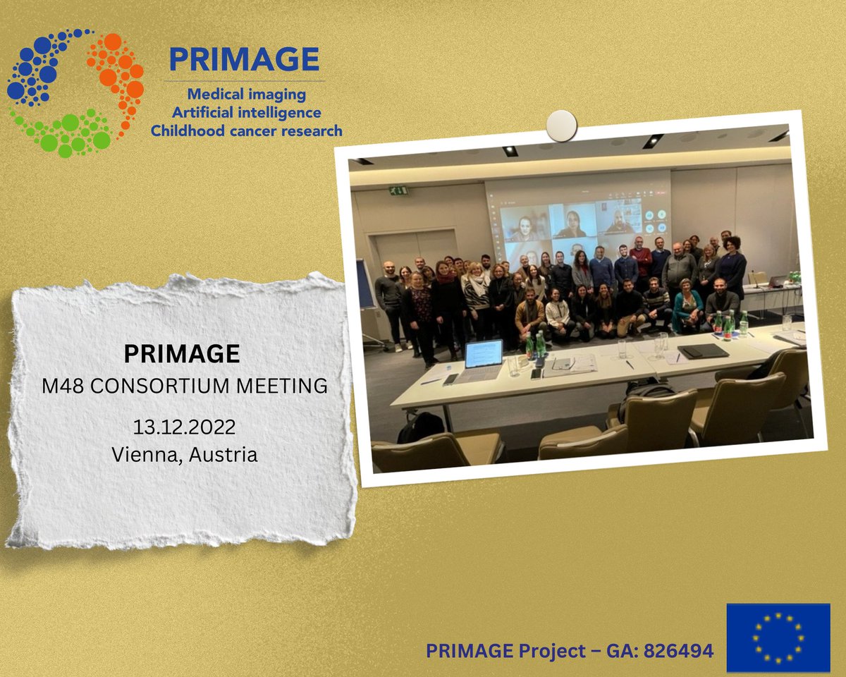 primage_project's tweet photo. Thank you 🙏 to all #PRIMAGEProject M48 Consortium Meeting participants, who attended either in-person or online, for the fruitful discussions these past two days. We look forward to more achievements, discussions and collaboration in 2023 in the field of #ChildhoodCancer 🎗️ https://t.co/ibLNQhbwy2