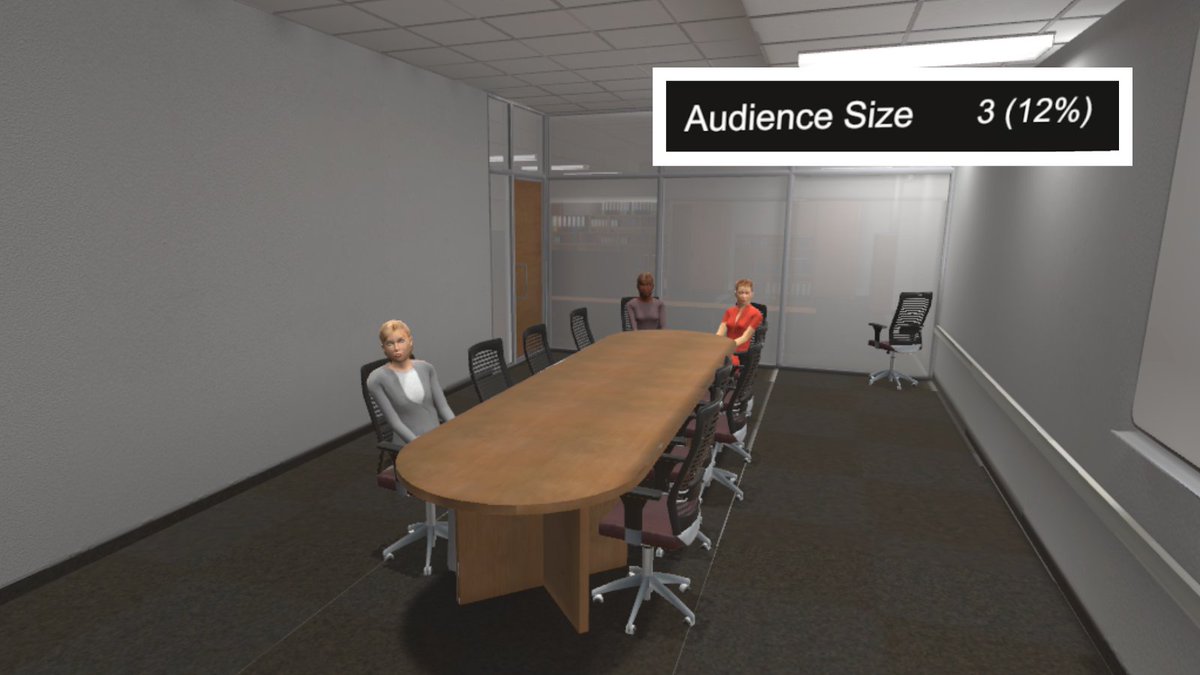 VirtualOrator's tweet photo. If you're not feeling too confident, you can start with a smaller audience.
#virtualorator #VOFeatures #VR #Publicspeaking #VRTraining #education #edtech #indiedev #immersive #softskills #presentations #futureoflearning #techforgood #VirtualAudience #publicspeakingtraining https://t.co/5F229iBTmU