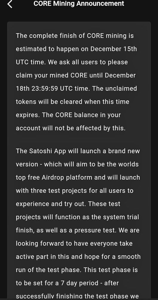 kaile61643155's tweet photo. Latest mining announcement!! 
15th December 
Keep on Mining ⛏ 
#CoreDAO https://t.co/pXx8Dyc4lS