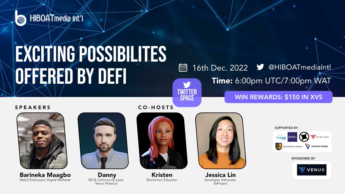 HIBOATmediaIntl's tweet photo. Exciting News!🥳

DeFi sets the tone for anyone looking to take control of their Financial Future. 

Join us on Twitter Space with DeFi platform @VenusProtocol as we dive into these possibilities.

⏰Set your reminder now, you can't afford to miss it!👇🏻👇🏽
https://t.co/MpIxQzFqmF https://t.co/LdDz8Dzgyc