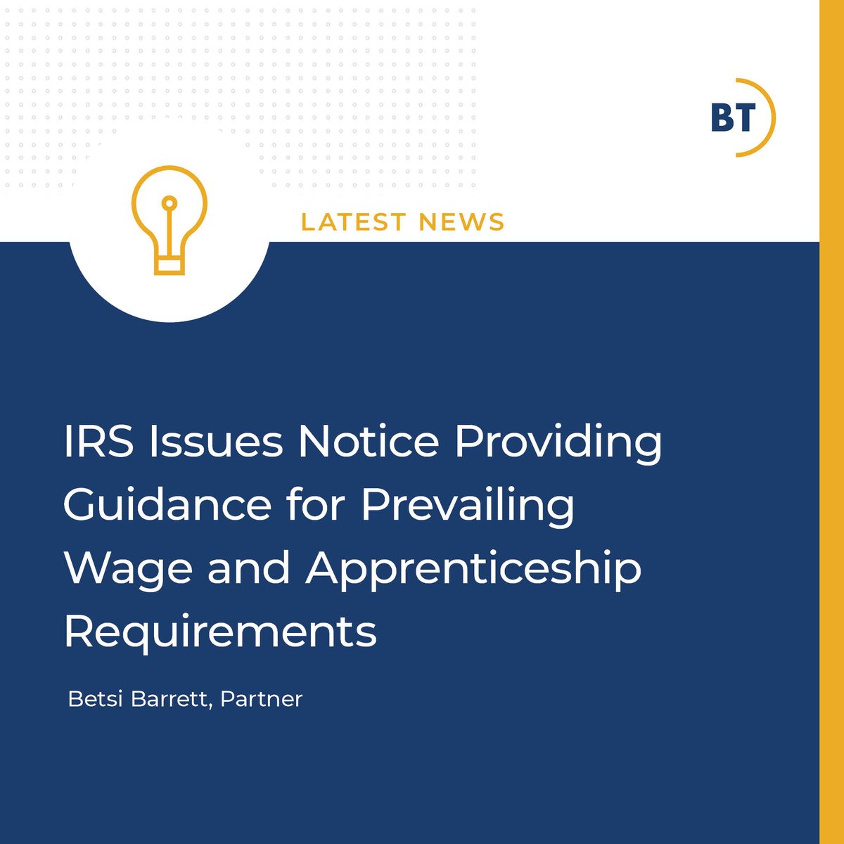 On November 30, the IRS issued Notice 2022-61, providing guidance on the prevailing wage and apprenticeship requirements that apply to Section 179D and Section 45L, as amended by the Inflation Reduction Act of 2022. Learn more: hubs.la/Q01vpMK80 #Accounting #PaceOfChange