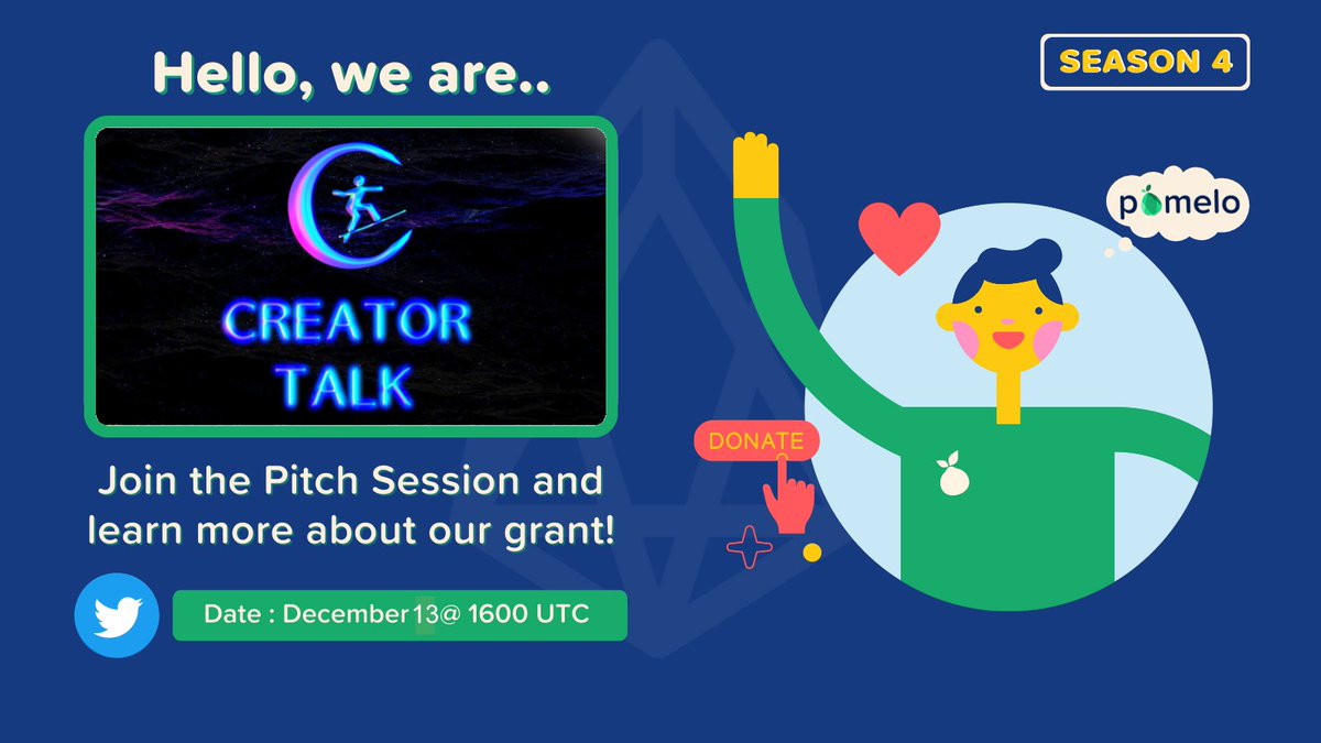 Creator Talk (@creatortalkshow) on Twitter photo Join us live for an intro to the new Creator Talk show on the final <a href="/PomeloGrants/">Pomelo - web3 crowdfunding</a> pitch session of the season!
<a href="/DanSingjoy/">Dan Singjoy</a> will share an overview of our first episode with <a href="/taduxt/">Tadas</a> and @Steph_Bisson will host the space for many amazing people creating public goods with #EOS! 🙌🏽 Join us live for an intro to the new Creator Talk show on the final <a href="/PomeloGrants/">Pomelo - web3 crowdfunding</a> pitch session of the season!
<a href="/DanSingjoy/">Dan Singjoy</a> will share an overview of our first episode with <a href="/taduxt/">Tadas</a> and @Steph_Bisson will host the space for many amazing people creating public goods with #EOS! 🙌🏽