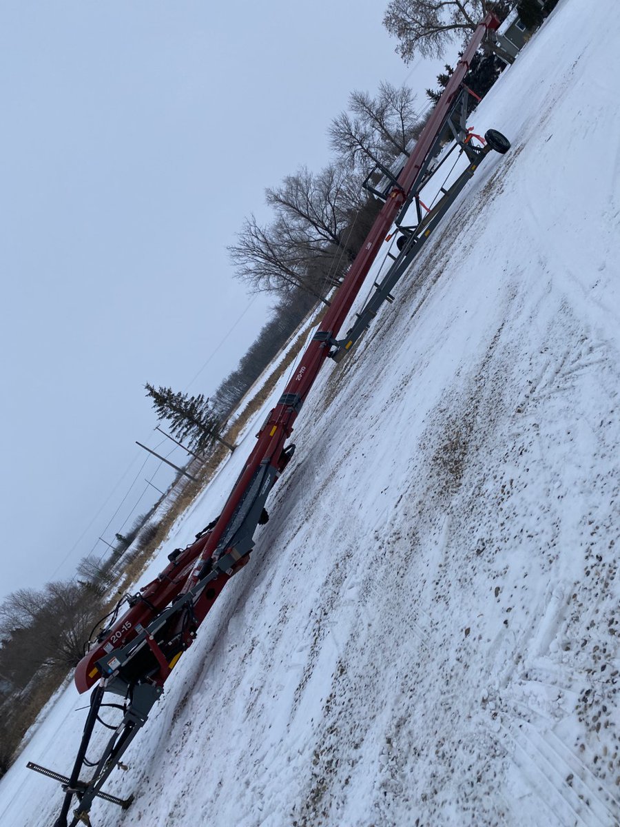 The Beast has arrived! 110' of fertilizer moving power... now if the weather co-operates we can get some fertilizer in/out :-)