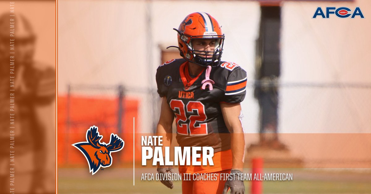 Utica_Pioneers's tweet photo. Countless single-season program records ✅

Empire 8 Offensive Player of the Year ✅

https://t.co/zLElns4wee All-Region ✅

And now…..AFCA All-American ✅ 

Congratulations to Nate Palmer as he was named to the 2022 AFCA DIII Coaches All-American First Team! https://t.co/oswtHueYcy