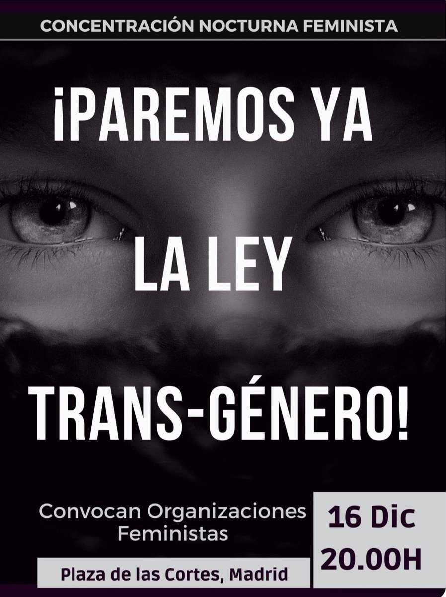No os lo he dicho, pero que #YoVoy

#NoLeyTrans #GeneroEsOpresion #SexoEsInmutable #LaInfanciaNoSeToca

Mientras nos dejen, gritaremos.