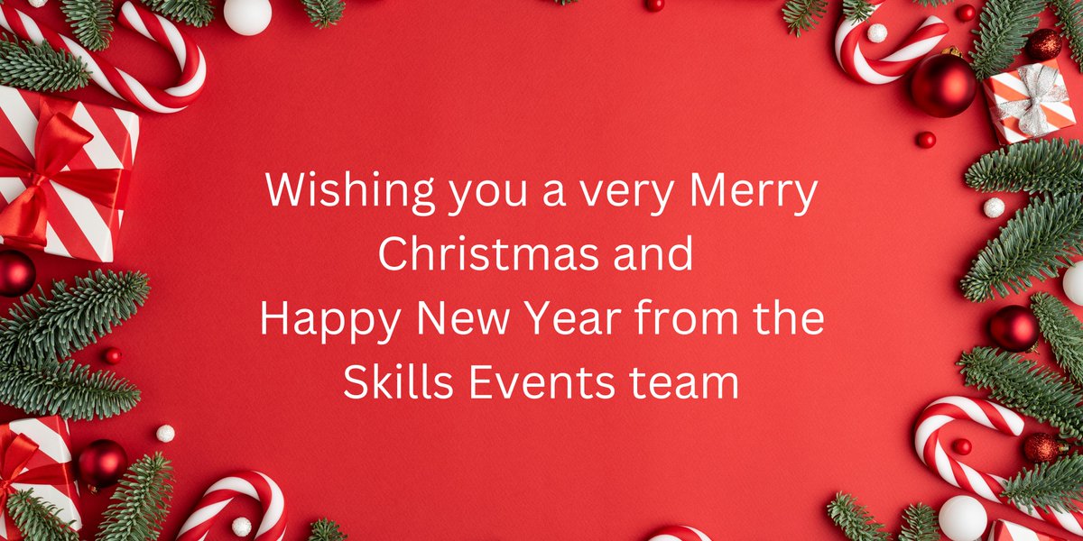The Skills Events team would like to wish you a very Merry Christmas and a Happy New Year! 

We look forward to bringing more live events to venues across the UK in 2023. Keep an eye on our website in the New Year for more details bit.ly/3UT9eh1