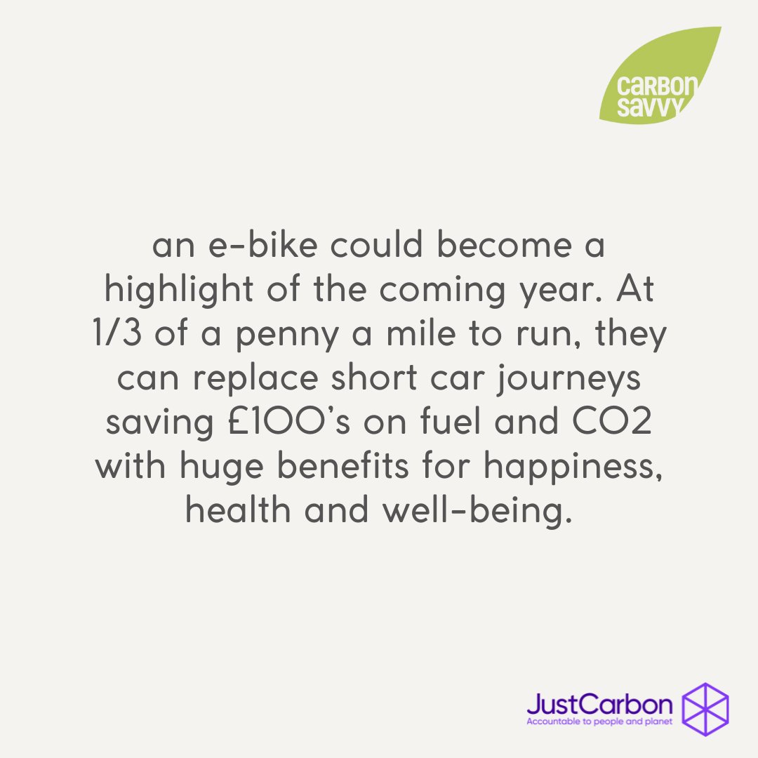 #Holiday #Countdown #ClimateAction 13/ If you are moved to splash out on a loved one an #ebike could become a highlight of the coming year. At 1/3 of a penny a mile, they can replace short #car journeys #saving £ on #fuel + #CO2 with benefits of #happiness, #health & #wellbeing