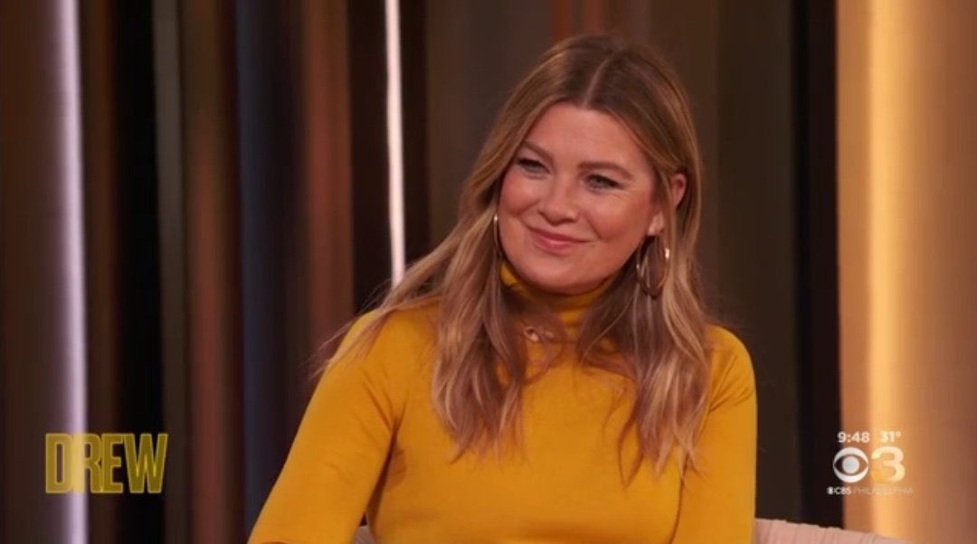 ellenpcomfort's tweet photo. Ellen Pompeo on drew Barrymore show so sweet 💛 https://t.co/3L0e9fRJRk