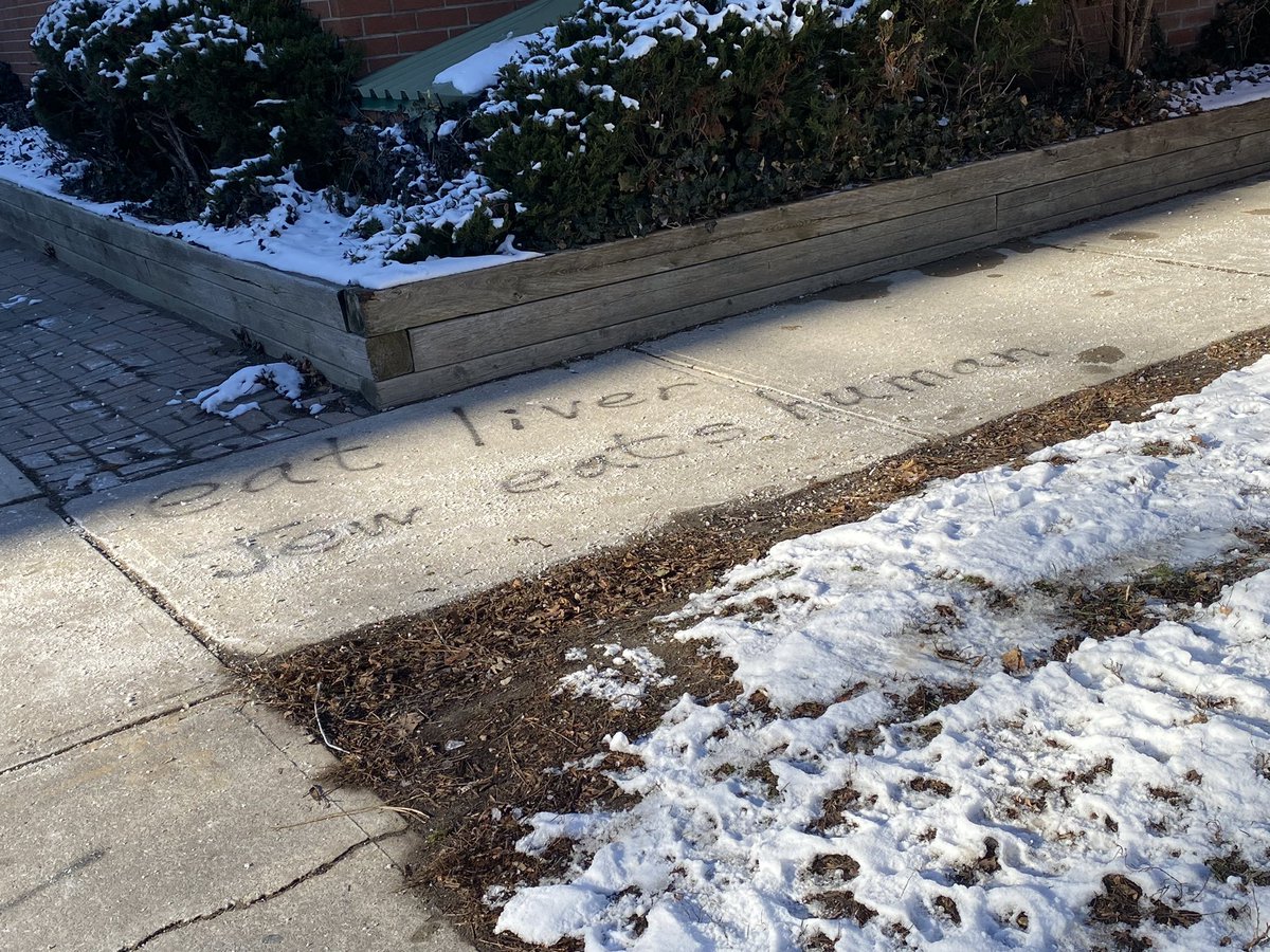 This is in Toronto’s beach neighbourhood. No, I’m not going to hide it. Let’s all see the #antisemitic graffiti here .. because this is clearly a sign of a much bigger problem. #HateCrime