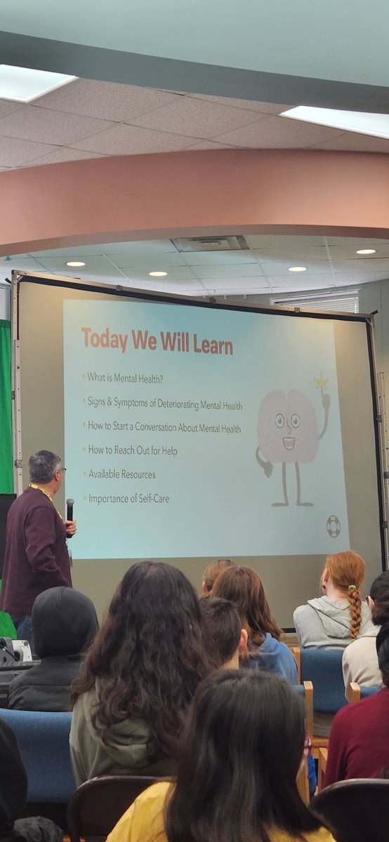 Mike Bushman from the American Foundation for Suicide Prevention sharing "It's Real: Teens and Mental Health" at Scullen Middle School. <a href="/ScottLoughrige/">Scott Loughrige</a> <a href="/ScullenSharks/">Scullen MiddleSchool</a> <a href="/ipsd204/">Indian Prairie 204</a>