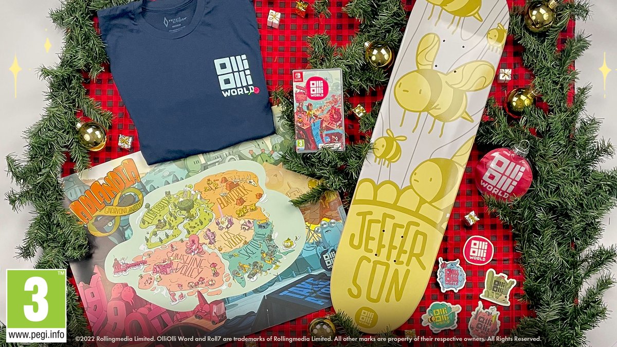 NOUVEAU JEU CONCOURS OLLI OLLI WORLD ! 
Un pack avec 1 skateboard adorable, 1 T-shirt, 1 poster, 5 stickers et 1 version boîte de OlliOlli World sur Nintendo Switch à gagner 🎁🛹

✅RT+Follow !

Tirage au sort le 19 décembre à 16h. Concours réservé à la France métropolitaine.