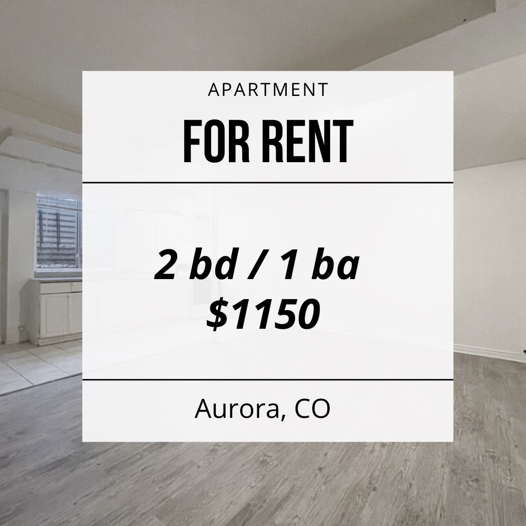 MaviUnlimited's tweet photo. This garden level unit is available now in Aurora.  Two beds and one bath.  Rent is $1,150. https://t.co/X4e88fWrLK