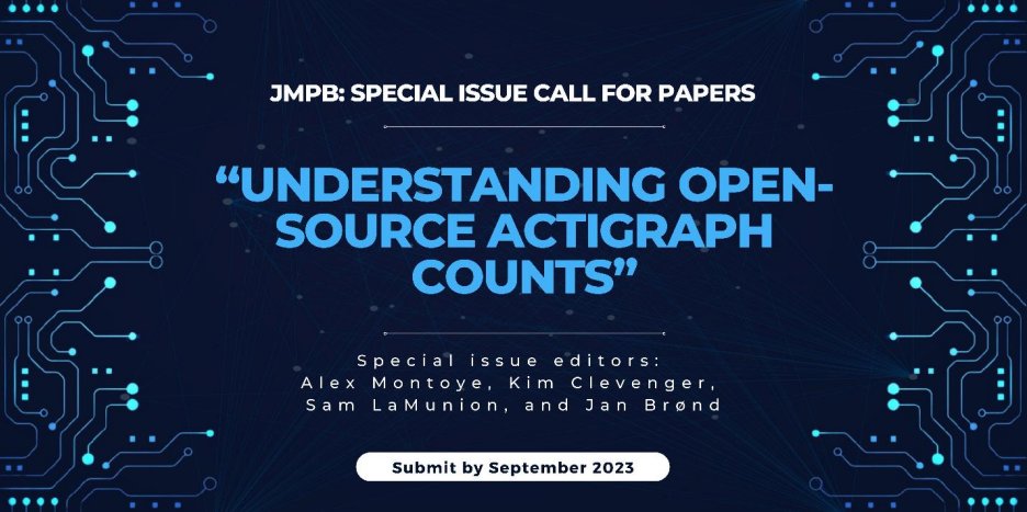 📢#CallforPapers📢 @JMPBjournal Special issue: 'Open-Source ActiGraph Counts' @actigraph published an open-source method for generating ActiGraph counts from raw #accelerometer data - any device brand! Have you applied this to your raw data? Details: journals.humankinetics.com/fileasset/JMPB…