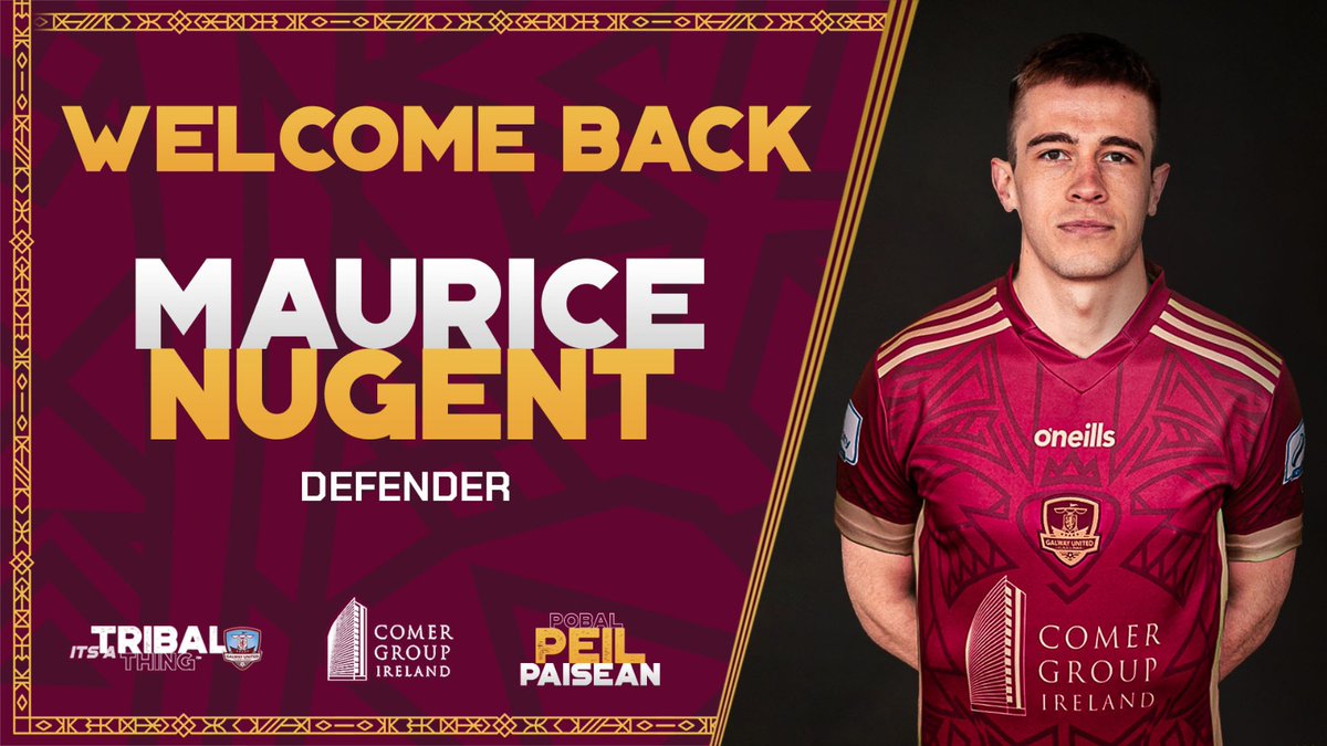 GalwayUnitedFC's tweet photo. 𝗪𝗘𝗟𝗖𝗢𝗠𝗘 𝗕𝗔𝗖𝗞 𝗠𝗔𝗨𝗥𝗜𝗖𝗘! 

✍️: Galway United are delighted to announce that Maurice Nugent has signed for the senior men's team ahead of the 2023 season.

Fáilte ar ais, Mo! 🇮🇪

🗞️: https://t.co/iGG6sLJ3uB

#ItsATribalThing #GUFC23 https://t.co/hOvFNulv3H
