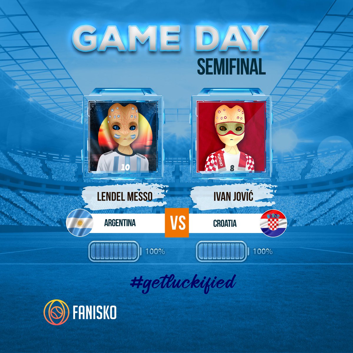 FaniskoNFTs's tweet photo. Hello #Argentina 🇦🇷&amp; #Croatia
🇭🇷

#luckycharm #nfts are here to #support , Cheer and share their #LUCK with you for teams 🤩

#marketplace link👉 https://t.co/64T1f7j3QT

#fifaworldcup2022 #fifaworldcup  #Messi #Modric #FIFA #goat  #Getluckified #fifa22 #qatar2022 #qatarworldcup https://t.co/NZGbiY0EuB
