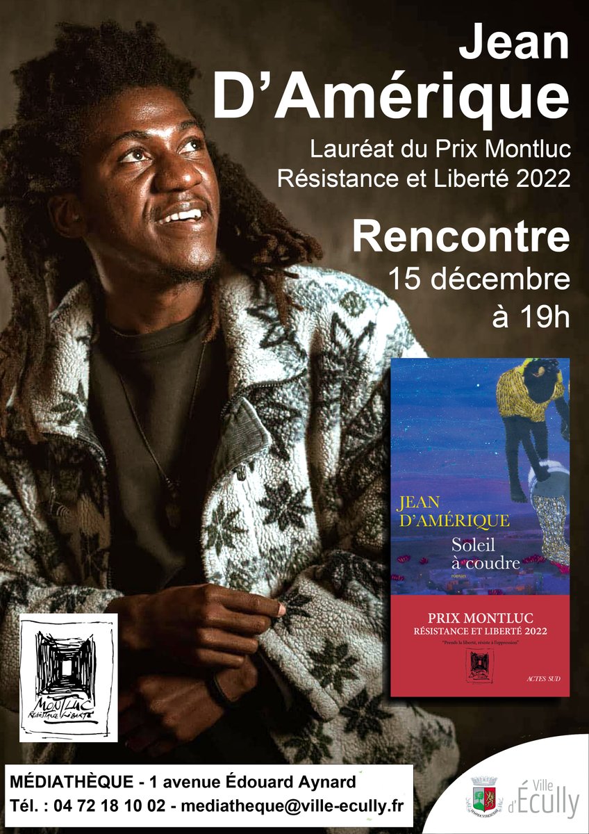 Rendez-vous le 15 décembre à 19h à la médiathèque d'Écully pour une rencontre avec notre lauréat 2022 !
#prixlittéraire  #Resistance  #liberte #litterature #bookstagram #Roman #Lyon #Haiti