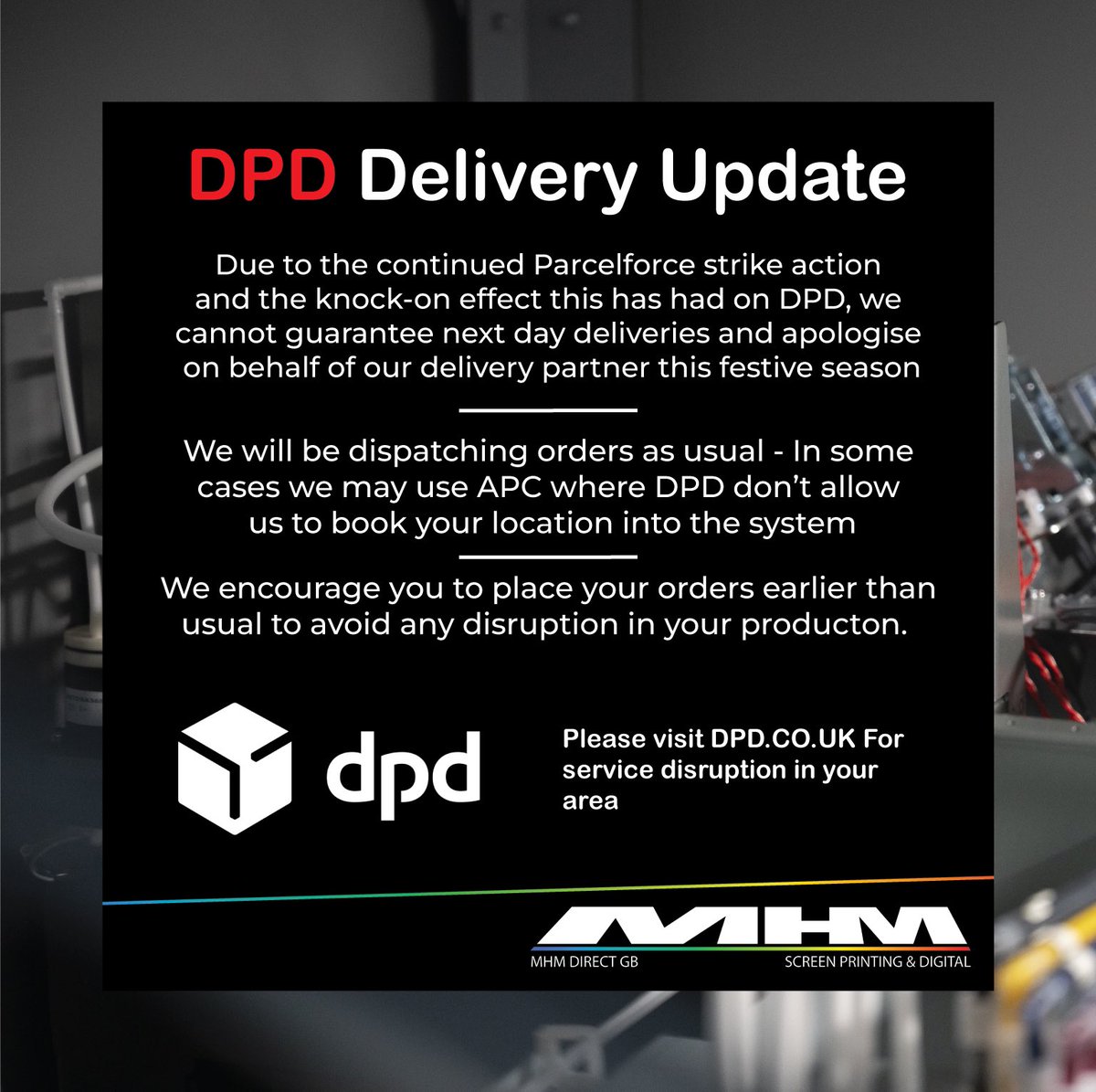 Delivery update - please read