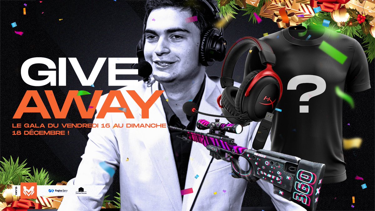 ミ🎁 𝘫𝘦𝘶 𝘤𝘰𝘯𝘤𝘰𝘶𝘳𝘴 🎁彡

🎯AWP Chromatic Aberration | 🎧Casque HyperX Cloud Core sans fil | 🛍️Cadeau mystère #MYDominate

❤️ LIKE
🔄 RT
🔔 Follow <a href="/teamMYD/">MYD</a> &amp; @ZaReKCSGO 
🗨️ Tag 2 amis

Les infos du tournoi sont sur notre discord ! 💃🏆

#Giveaway #LeGala #CSGO #HyperX