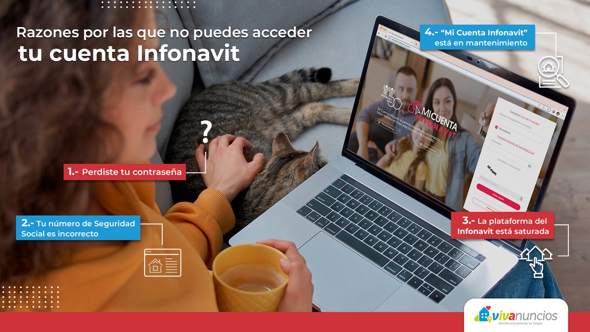¿Tienes problemas para entrar a tu cuenta Infonavit? Alguna de estas podría ser la razón. 👇 Entra a nuestro blog para saber cómo solucionarlo. bit.ly/3WufI7T