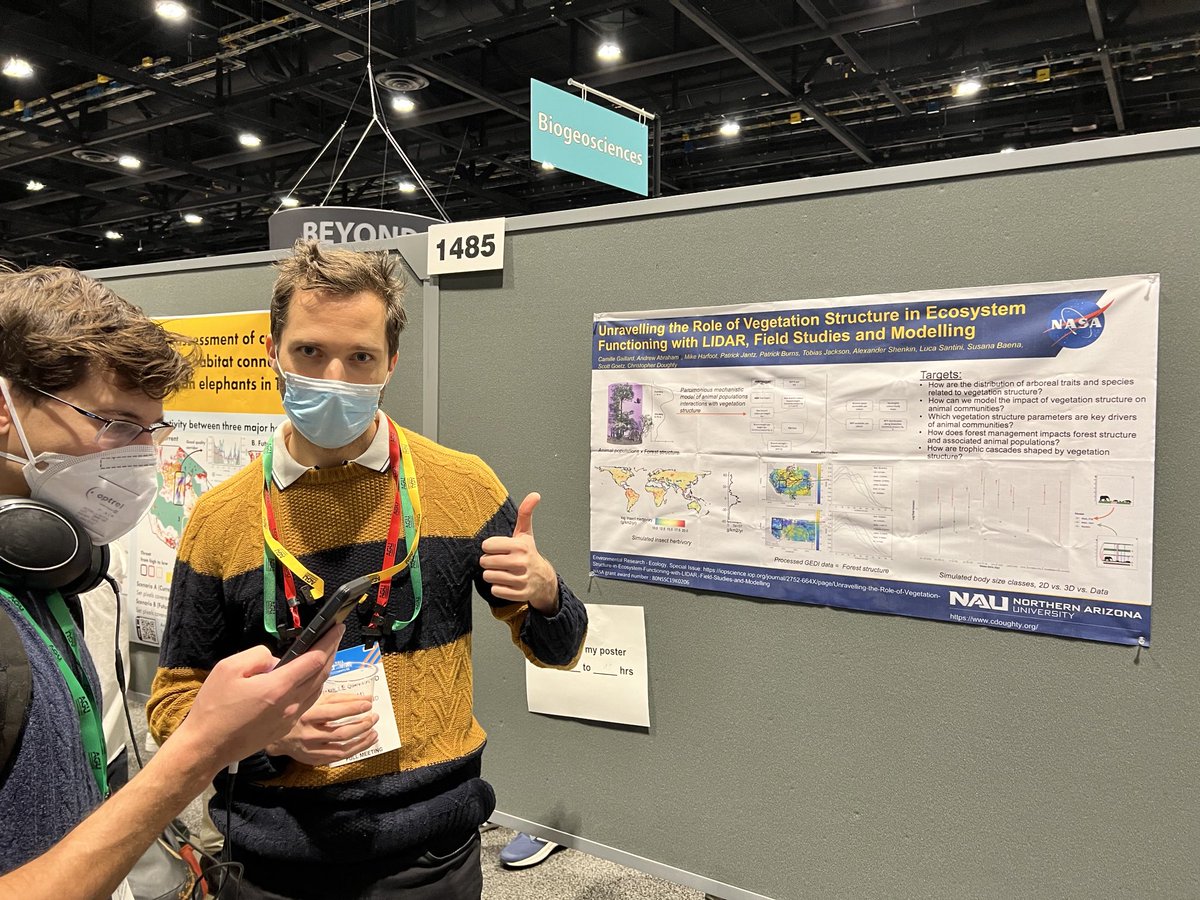 Check out poster 1485 if you want to learn more about animals, ecosystem processes, and #GEDI lidar at #AGU22