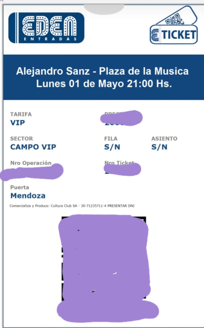 FELIZZZZZZ!!!! YA TENGO MI ENTRADA,TE ESPERO EN CÓRDOBA 🇦🇷🙌🙌 <a href="/AlejandroSanz/">Alejandro Sanz</a> 🤜🤛