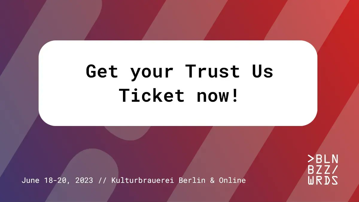 Our specially discounted Trust Us Tickets for Berlin Buzzwords 2023 are only available in December! Get yours today at 2023.berlinbuzzwords.de/tickets #bbuzz