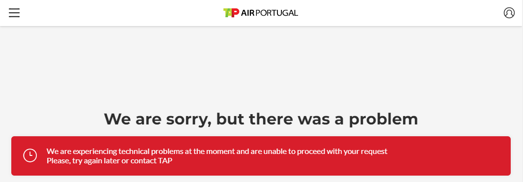 edmbrigagao's tweet photo. Boa tarde @tapairportugal. Segundo dia consecutivo em que tento fazer uma reserva GRU/LIS/LHR e sempre o mesmo erro, podem me ajudar? https://t.co/4s2p2FmsVE