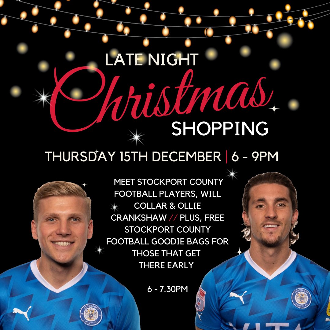 VillageSqBramhall (@vsbramhall) on Twitter photo Meet your favourite players Will Collar & Ollie Crankshaw from <a href="/Stockportcounty/">Stockport County</a> <a href="/scfccommunity/">Stockport County Community Trust</a> whilst enjoying festive shopping, food and drink in the heart of Bramhall
#bramhall #stockportcounty Meet your favourite players Will Collar & Ollie Crankshaw from <a href="/Stockportcounty/">Stockport County</a> <a href="/scfccommunity/">Stockport County Community Trust</a> whilst enjoying festive shopping, food and drink in the heart of Bramhall
#bramhall #stockportcounty