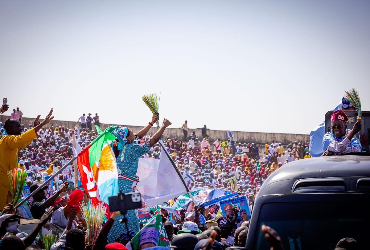 officialABAT's tweet photo. I am honored and humbled by the emphatic and welcoming reception of the good people of Kaduna State led by Gov. Nasir El-Rufai and other APC PCC officials and stakeholders at the Ahmadu Bello Stadium, Kaduna for the North West APC Campaign Flag-Off.

#Renwedhope23 https://t.co/lAfdoNnKwL