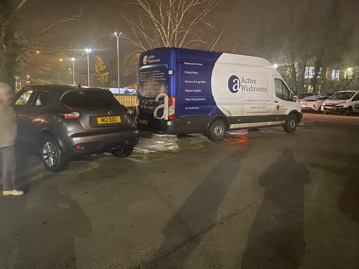 TMiddleton_Real's tweet photo. @ActiveWashrooms Great to see one of your drivers taking up 3 disabled spaces for over 90 minutes last night. Really appreciated having to push my dads wheelchair across the car park as a result of this 👍🏻 https://t.co/j0Eyb6g4A3