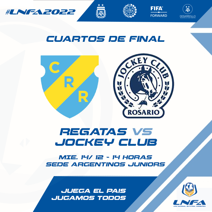 LNFArgentina's tweet photo. #LNFA2022 | #FaseNacional

4tos. de final confirmados para disputar este miércoles 👇

14 hs: Regatas 🆚 Jockey Club
16 hs: Barracas Ctral 🆚 Boca Jrs
18 hs: 17 agosto - Alborada (BAR)
20 hs: San Lorenzo - Opción Joven (RG) 

#DesarrolloAFA
#JuegaElPais 🇦🇷
#JugamosTodos https://t.co/zTTQQ1B0cc