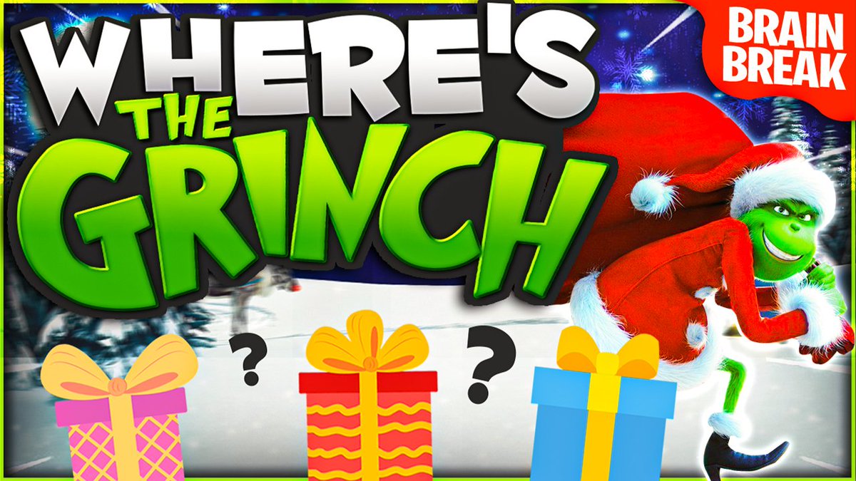 The newest #winter #brainbreak and #physed game for this week - Where's The Grinch? 🥶️Find it here ➡️ bit.ly/3LgSJ9V Watch the Grinch and see if you can find which present he's hiding behind. Try to beat all 3 levels! 🎅