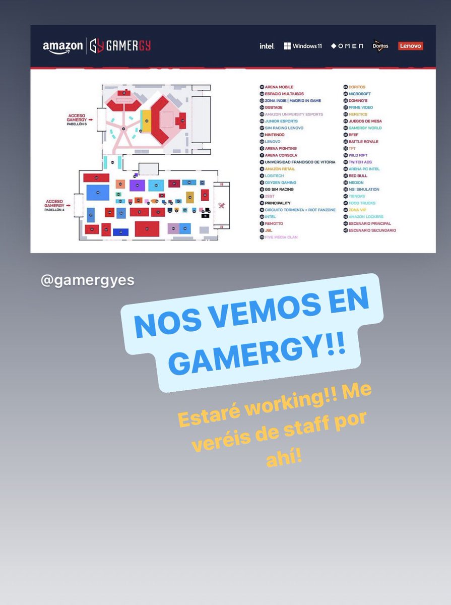 Nos vemos por Gamergy los 3 días! 

Estaré working!