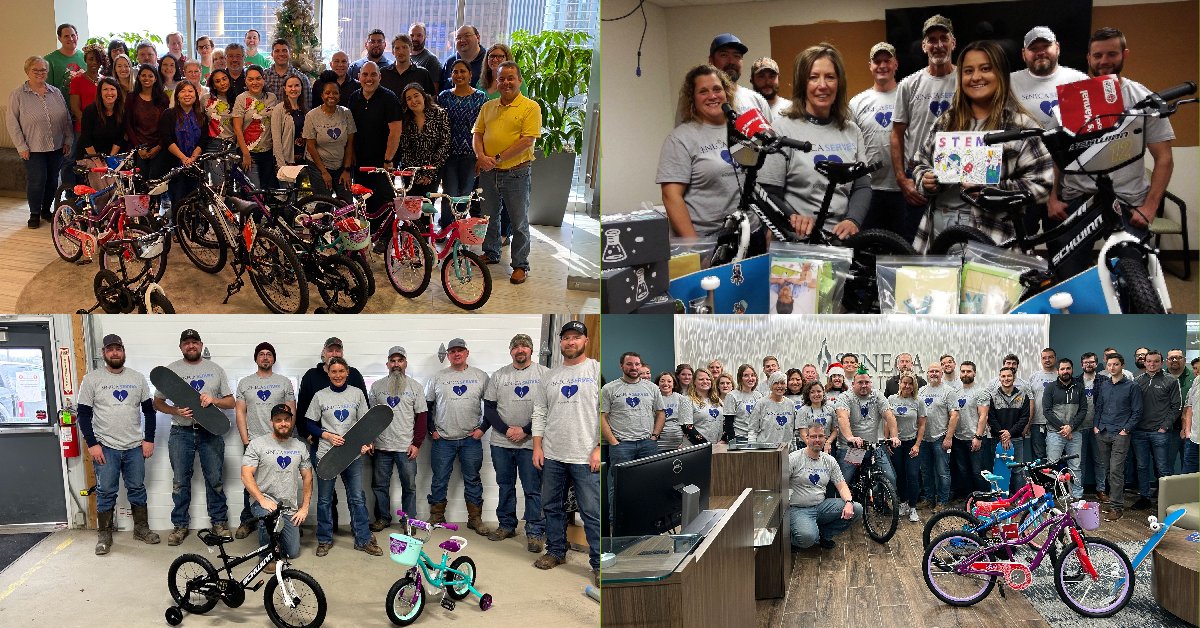 SenecaLLC's tweet image. Our employee volunteer group - Seneca Serves - recently built bikes, skateboards, and STEM activity boxes for kids in need this Christmas. Employees in Houston and Pennsylvania partnered with @TogetherWeRise, a group that supports children living in foster care.