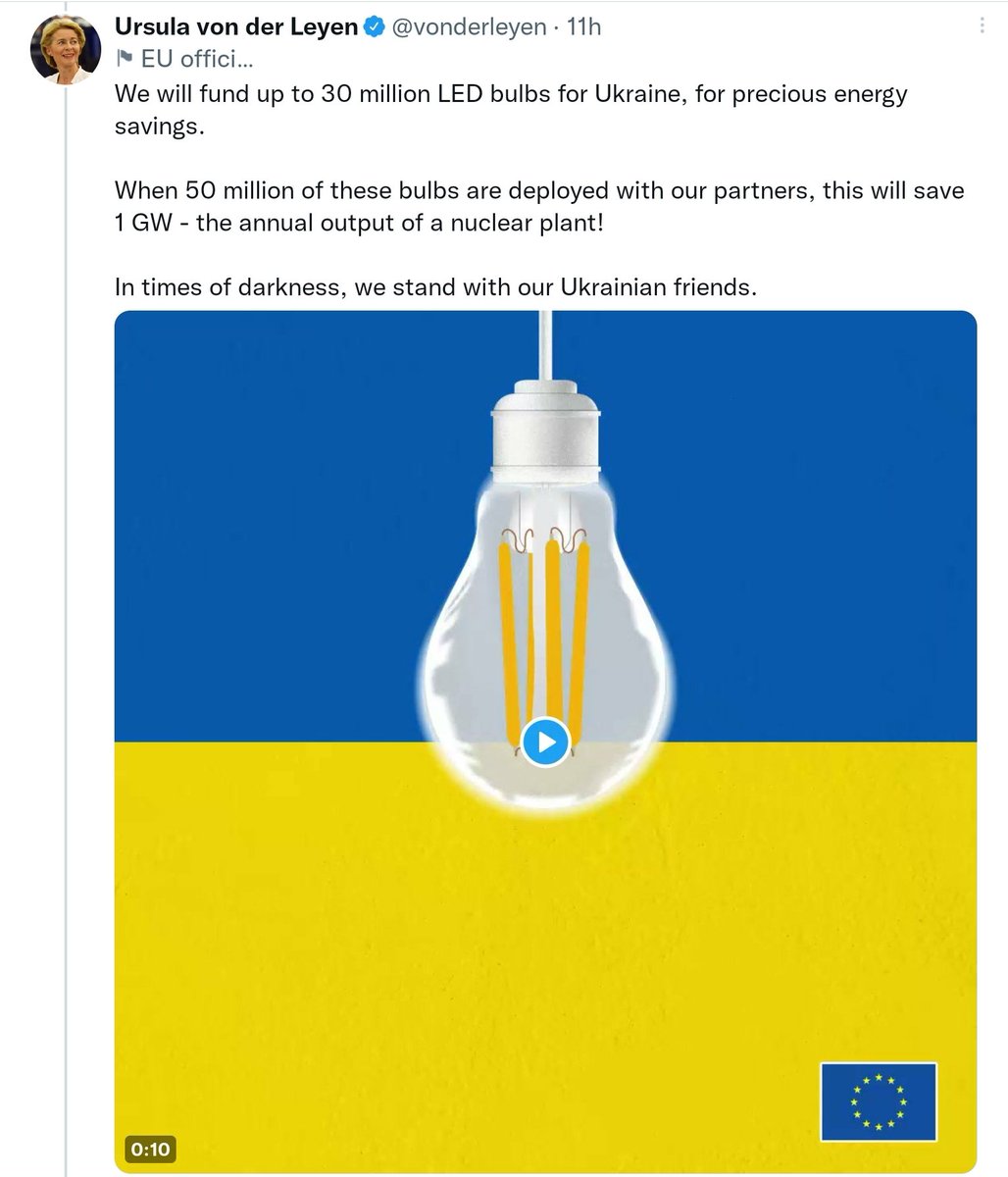 Malinka1102's tweet photo. Have you @vonderleyen funded LED bulbs for #EU citizens, affected by EU self-inflicted #EnergyCrunch, for precious energy savings already?

https://t.co/kTazBAa0c5 https://t.co/RjqOmZRPGK