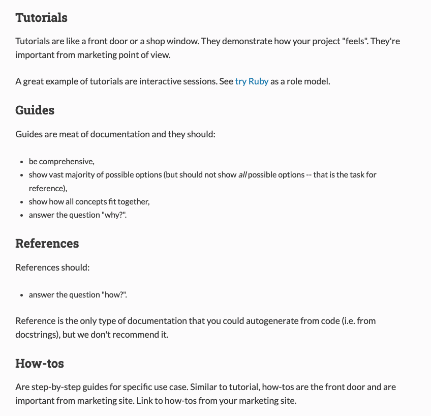 MichaelKropat's tweet photo. Beyond simple formatting, learn how to effectively structure common types of docs:

- Cards
- How-tos
- Reference
- Guides
- Tutorials

https://t.co/GZtWA66pNi https://t.co/f6NJJJQY1v