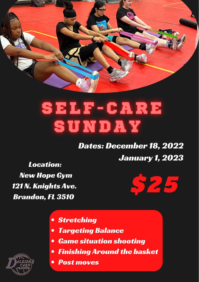 Self Care Sunday 🏀🏀🏀

It’s UP 📈 I’m super excited for Game-like shooting, finishing, &amp; intense Ballhandling. We start with learning how to properly stretch, strengthen their ankles💪🏾 and test their balance. I educate athletes &amp; parents on recovery techniques for the body.