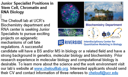 UCRCareers's tweet image. Send this tweet to any Biology or STEM BS/MS graduates interested in developing their careers in the science research/lab field! 

Website with more info: cheloufilab.org

#sciencejobs #researchfield #labwork